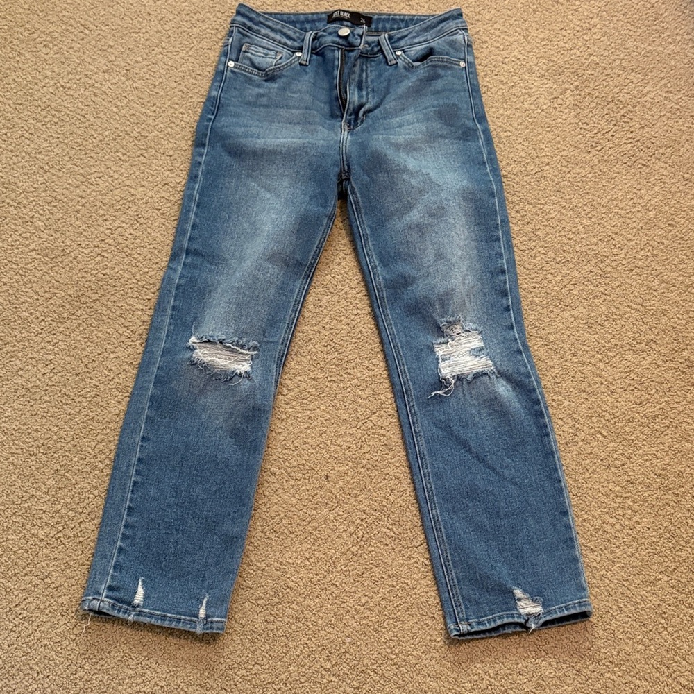Just Black Women's Boyfriend Jeans - Distressed Blue
